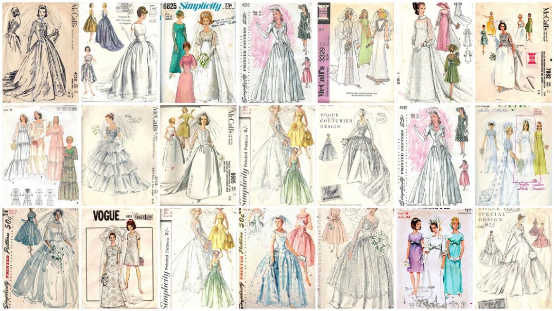 wedding outfit patterns Niche Utama Home A Gallery of Vintage th Century Wedding Gown Sewing Patterns